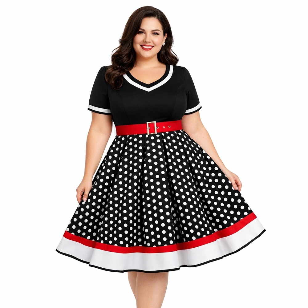 ODIZLI 50s Dresses for Women Girls Party Graduation Dresses Short Sleeve